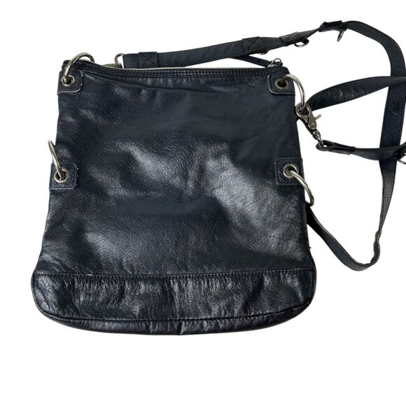 The Sak Pax Black Supple Leather Convertible Crossbody Shoulder Clutch Bag - Picture 2 of 14